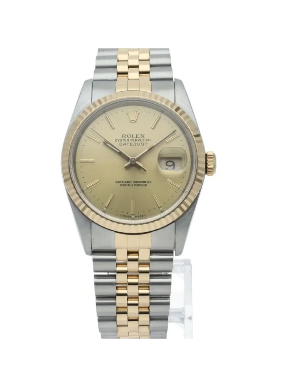 Rolex Datejust Watch Box 18k Yellow Gold SS Chien Color Polished